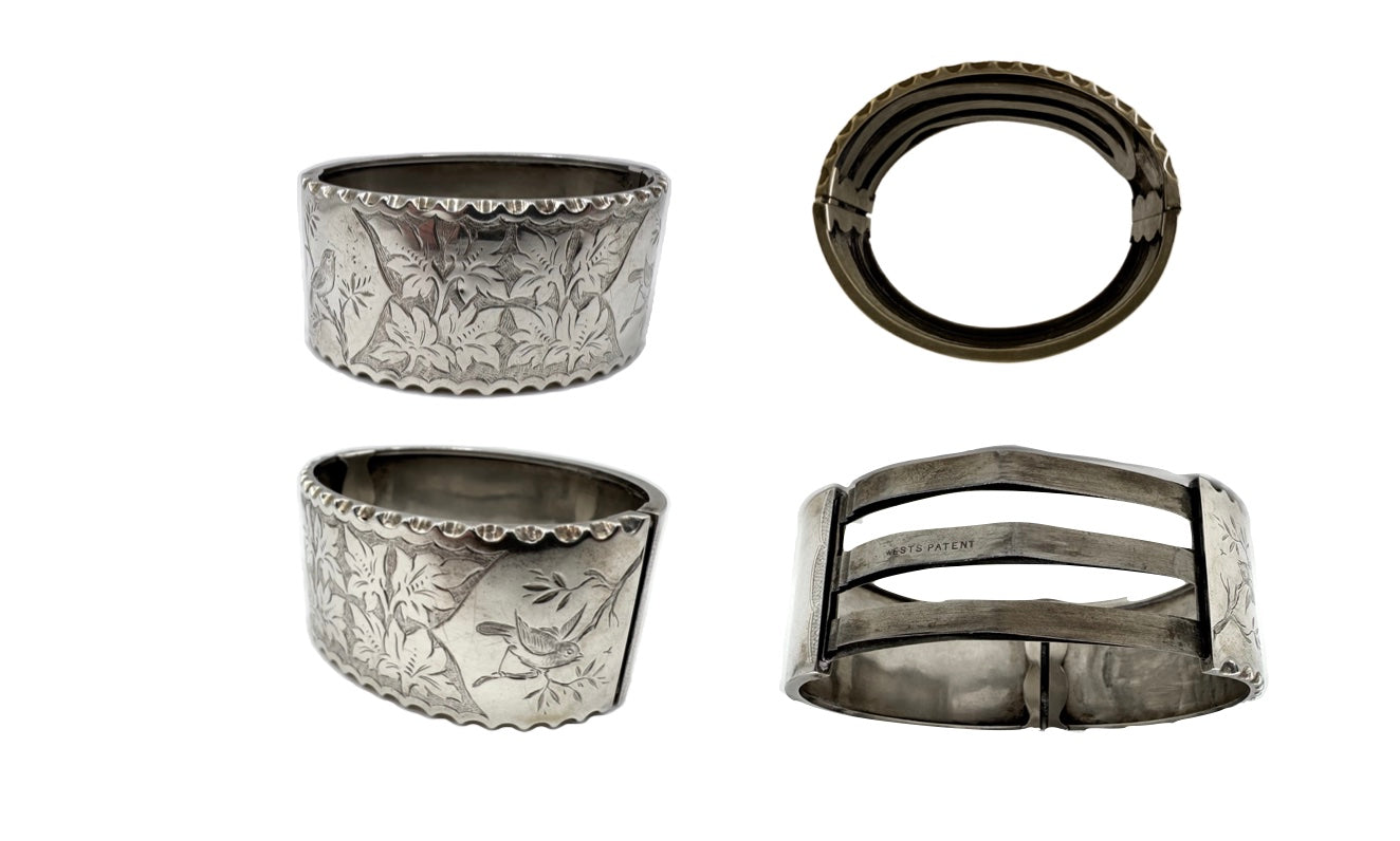 1870s Wide Victorian Sterling Cuff Bracelet