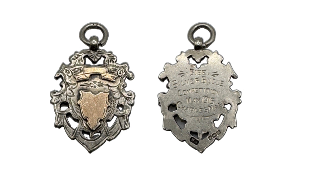 Antique 1918 Sterling & Rose Gold Award Medal