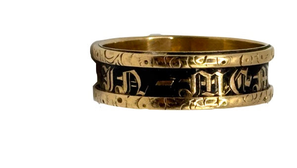 1880s 18K Gold Victorian Mourning Ring