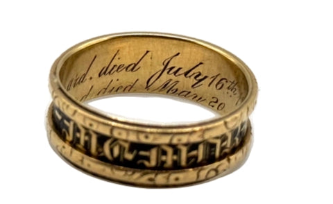 1880s 18K Gold Victorian Mourning Ring