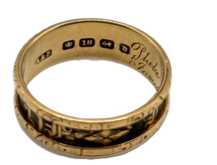 1880s 18K Gold Victorian Mourning Ring