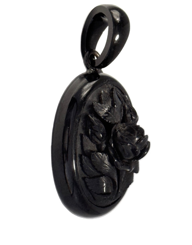 Victorian Jet Mourning Pendant