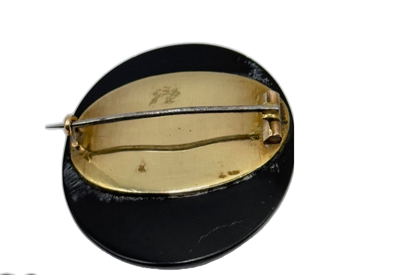 Victorian Jet Mourning Brooch