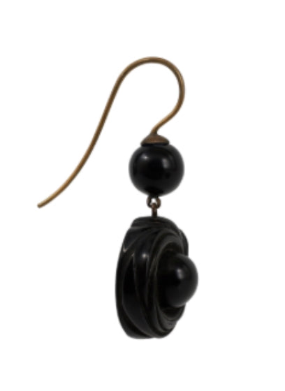 Victorian Carved Jet Earrings