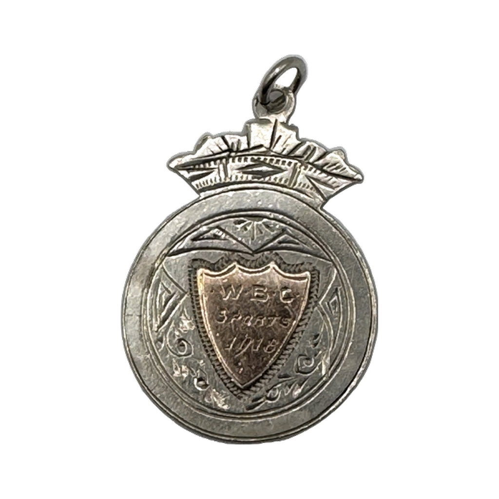 Antique 1918 Sterling & Rose Gold Watch Fob